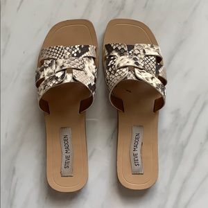 Steve Madden animal print slip on sandals